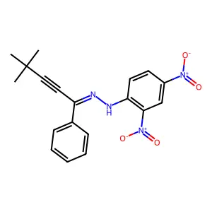 N-[(4,4-Dimethyl-1-phenyl-pent-2-ynylidene)amino]-2,4-dinitro-aniline structure