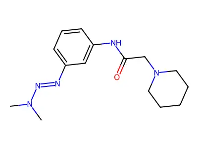 N-[3-(dimethylaminodiazenyl)phenyl]-2-piperidin-1-ylacetamide structure