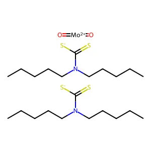双(二戊基二硫代氨基甲酸-S,S')二氧合钼 structure