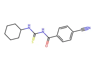 4-cyano-N-(cyclohexylcarbamothioyl)benzamide structure