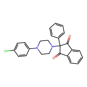 2-(4-(4-Chlorophenyl)-1-piperazinyl)-2-phenyl-1H-indene-1,3(2H)-dione structure