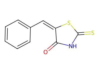 (5E)-5-benzylidene-2-mercapto-1,3-thiazol-4(5H)-one structure