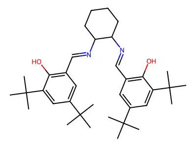 2,2'-[Cyclohexane-1,2-diylbis(nitrilomethylylidene)]bis(4,6-di-tert-butylphenol) structure