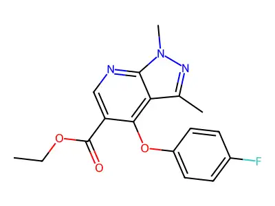 Ethyl 4-(4-fluorophenoxy)-1,3-dimethyl-1h-pyrazolo[3,4-b]pyridine-5-carboxylate structure