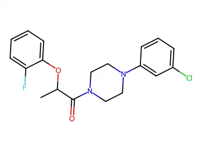 1-[4-(3-Chlorophenyl)piperazin-1-yl]-2-(2-fluorophenoxy)propan-1-one structure