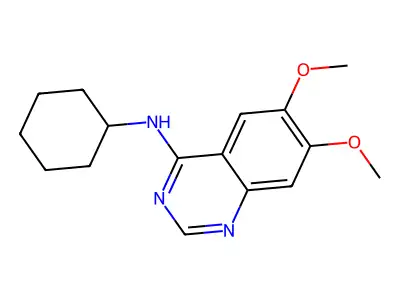 N-cyclohexyl-6,7-dimethoxyquinazolin-4-amine structure