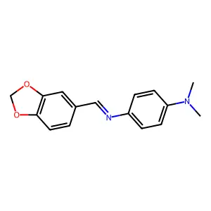 4-(1,3-benzodioxol-5-ylmethylideneamino)-N,N-dimethylaniline structure