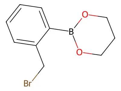 2-[2-(Bromomethyl)phenyl]-1,3,2-dioxaborinane structure