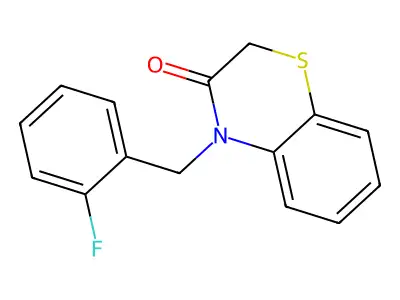 4-(2-fluorobenzyl)-2H-benzo[b][1,4]thiazin-3(4H)-one structure