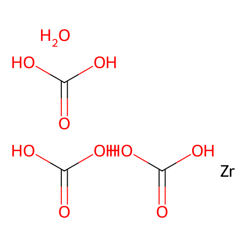 Carbonic acid;zirconium;hydrate structure