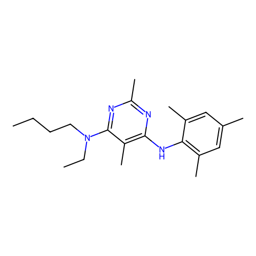 N-Butyl-N-ethyl-2,5-dimethyl-N'-(2,4,6-trimethylphenyl)-pyrimidine-4,6-diamine structure