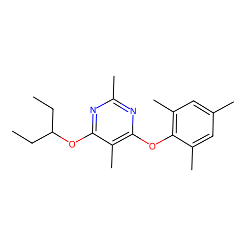 4-(1-Ethylpropoxy)-2,5-dimethyl-6-(2,4,6-trimethylphenoxy)pyrimidine structure