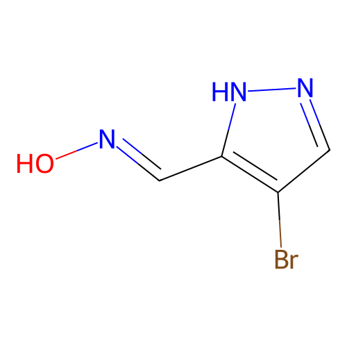1H-Pyrazole-3-carboxaldehyde, 4-bromo-, oxime structure