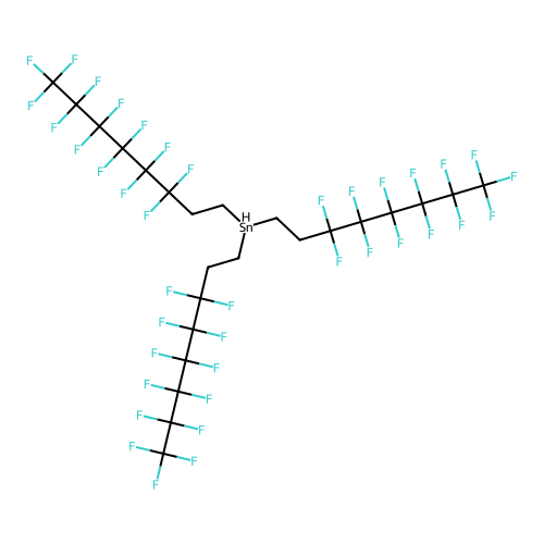 Tris(3,3,4,4,5,5,6,6,7,7,8,8,8-tridecafluorooctyl)stannane structure