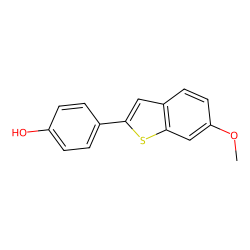 6-Methoxy-2-(4-hydroxyphenyl)benzo[b]thiophene structure