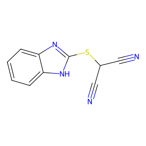 2-(1H-benzimidazol-2-ylsulfanyl)propanedinitrile structure