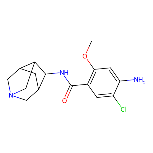 4-Amino-N-(1-aza-tricyclo[3.3.1.0*3,7*]non-4-yl)-5-chloro-2-methoxy-benzamide; hydrochloride structure