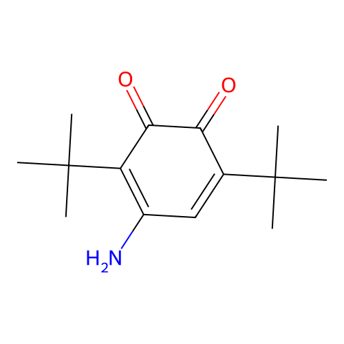 4-Amino-3,6-di-tert-butylcyclohexa-3,5-diene-1,2-dione structure