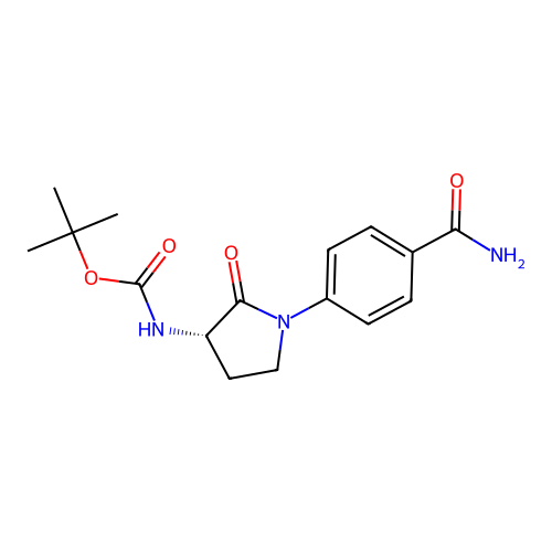 tert-butyl N-[(3S)-1-(4-carbamoylphenyl)-2-oxopyrrolidin-3-yl]carbamate structure