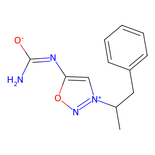 Sydnone imine, N-(aminocarbonyl)-3-(1-methyl-2-phenylethyl)- structure