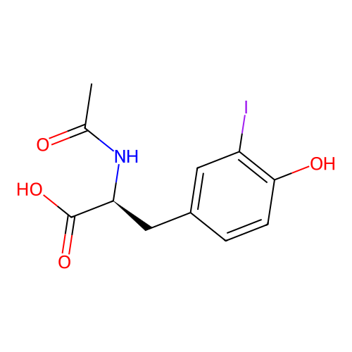 (2S)-2-Acetamido-3-(4-hydroxy-3-iodophenyl)propanoic acid structure