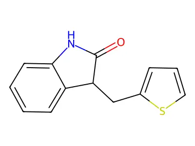 3-(2-thienylmethyl)-1,3-dihydro-2H-indol-2-one structure
