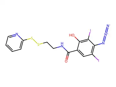 4-azido-2-hydroxy-3-iodo-N-[2-(pyridin-2-yldisulfanyl)ethyl]benzamide structure
