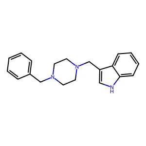 3-((4-benzylpiperazino)methyl)-1H-indole structure