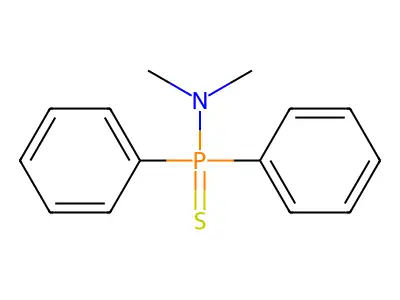 N,N-dimethyl-P,P-diphenylphosphinothioic amide structure