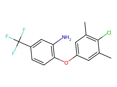 2-(4-Chloro-3,5-dimethylphenoxy)-5-(trifluoromethyl)aniline structure
