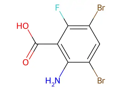 2-Amino-3,5-dibromo-6-fluorobenzoic acid structure
