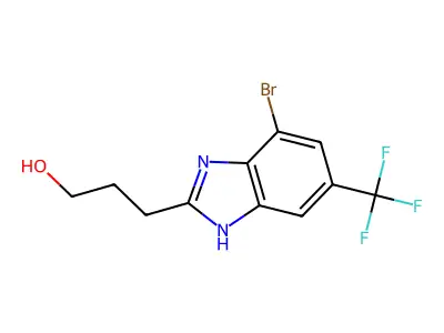 3-[4-bromo-6-(trifluoromethyl)-1H-benzimidazol-2-yl]propan-1-ol structure
