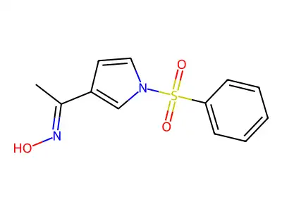 N-[1-[1-(benzenesulfonyl)pyrrol-3-yl]ethylidene]hydroxylamine structure