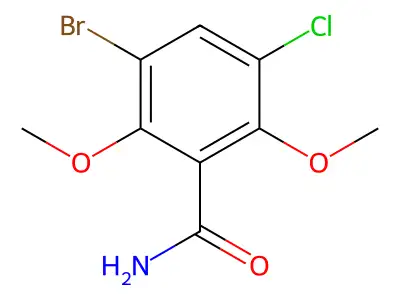 3-Bromo-5-chloro-2,6-dimethoxybenzamide structure
