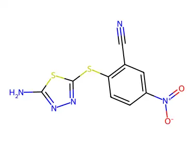 2-(Benzylthio)-5-nitrobenzonitrile structure