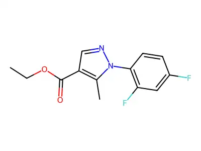 Ethyl 1-(2,4-difluorophenyl)-5-methylpyrazole-4-carboxylate structure