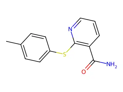 2-((4-Methylphenyl)thio)-3-pyridinecarboxamide structure