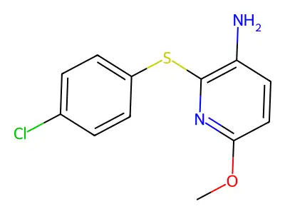 2-[(4-Chlorophenyl)thio]-6-methoxypyridin-3-amine structure