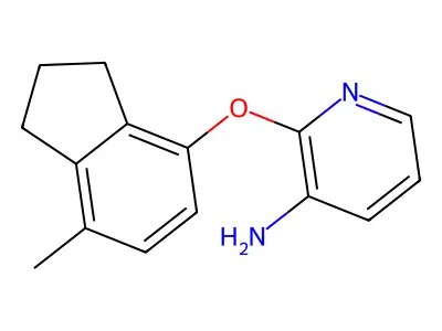 2-((2,3-Dihydro-7-methyl-1H-inden-4-yl)oxy)-3-pyridinamine structure