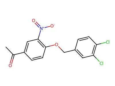 1-[4-[(3,4-Dichlorobenzyl)oxy]-3-nitrophenyl]ethan-1-one structure