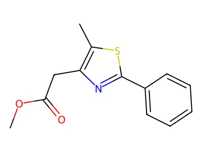 Methyl 2-(5-methyl-2-phenyl-1,3-thiazol-4-yl)acetate structure