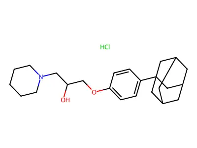 1-[4-(1-Adamantyl)phenoxy]-3-piperidinopropan-2-ol hydrochloride structure