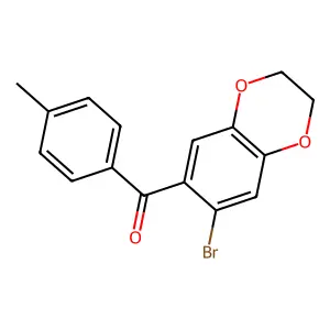 (7-Bromo-2,3-dihydro-1,4-benzodioxin-6-yl)(4-methylphenyl)methanone structure