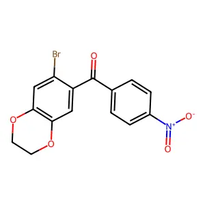 (7-Bromo-2,3-dihydro-1,4-benzodioxin-6-yl)(4-nitrophenyl)methanone structure