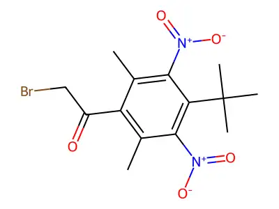 2-Bromo-1-(4-tert-butyl-2,6-dimethyl-3,5-dinitrophenyl)ethan-1-one structure
