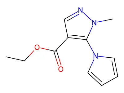 Ethyl 1-methyl-5-(1H-pyrrol-1-yl)-1H-pyrazole-4-carboxylate structure
