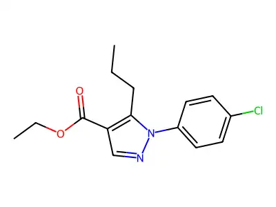Ethyl 1-(4-chlorophenyl)-5-propyl-1H-pyrazole-4-carboxylate structure