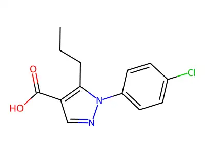 1-(4-chlorophenyl)-5-propyl-1H-pyrazole-4-carboxylic acid structure