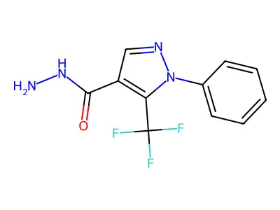 1-Phenyl-5-(trifluoromethyl)-1H-pyrazole-4-carbohydrazide structure