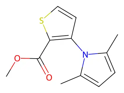 methyl 3-(2,5-dimethyl-1H-pyrrol-1-yl)thiophene-2-carboxylate structure